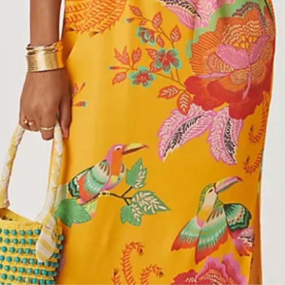 NEW! Farm x Anthropologie Single-Shoulder Printed Maxi Dress Cutout Floral XS - Picture 2 of 16